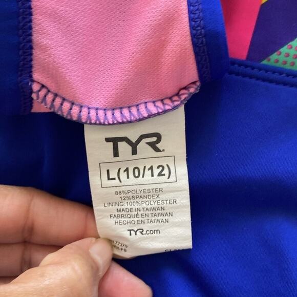 TYR Girls' Paint Party Trinity swim suit 2 piece size 10/12 youth beach summer - Picture 8 of 8